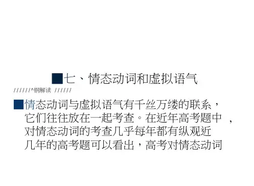 人教高三英语一轮复习课件高考语法通关(7)情态动词和虚拟语气