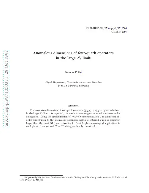 Anomalous dimensions of four-quark operators in the large N_f limit