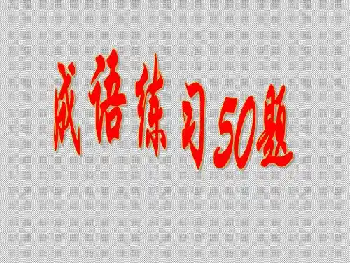 成语练习五十题总结