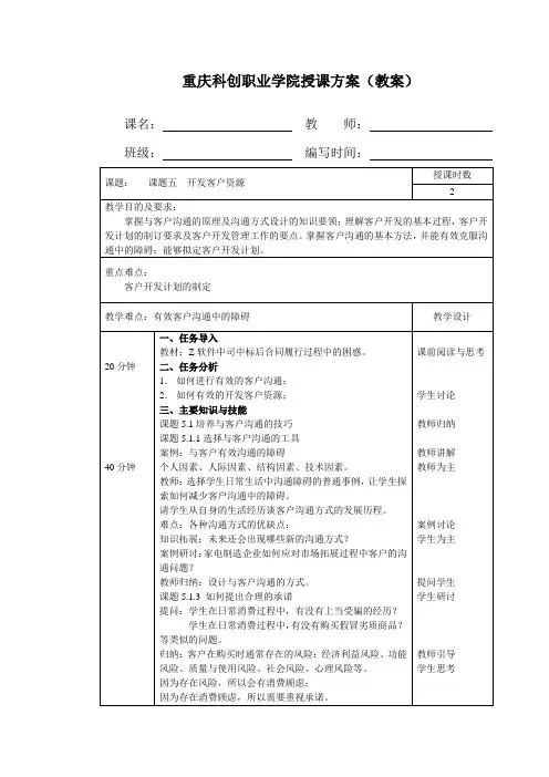 客户关系管理教案56