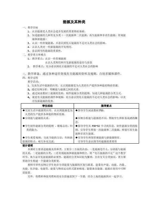 能源及其种类