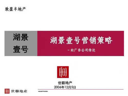 世联-东莞_湖景壹号_营销策略-(与广告公司沟通)-75PPT