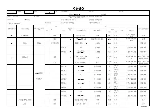 控制计划-模板