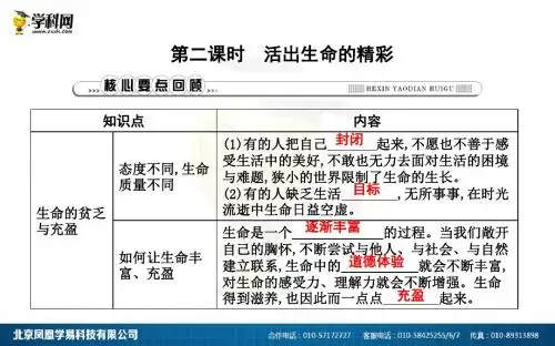 第二课时 活出生命的精彩