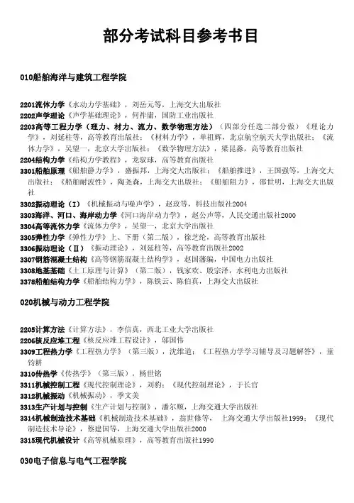 上交大2009年新参考书目【上网公布】
