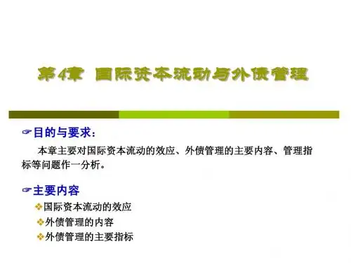国际资本流动与外债管理