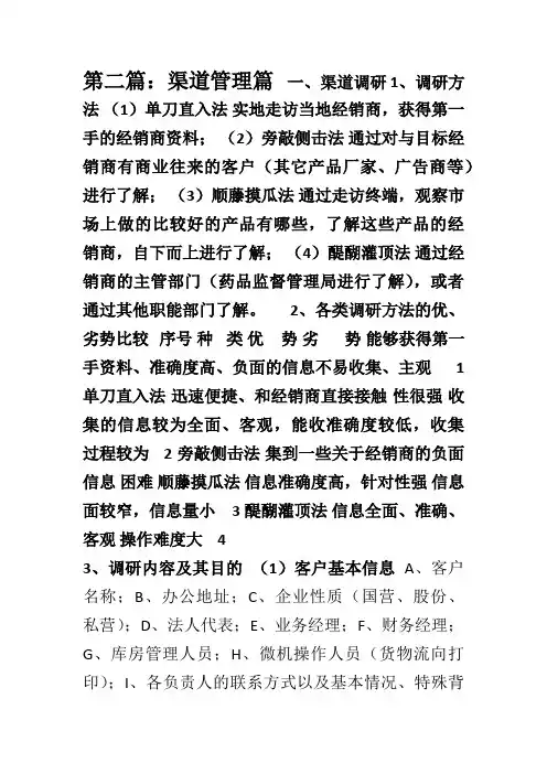 OTC渠道管理篇