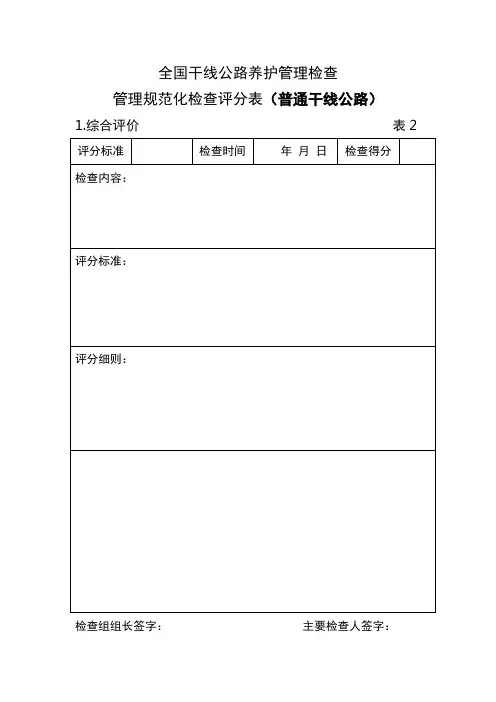 评分表 2