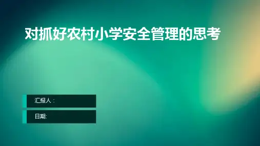 对抓好农村小学安全管理的思考