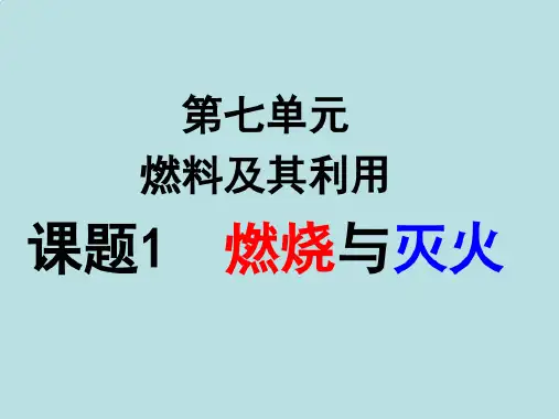 71燃烧和灭火