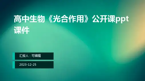 高中生物《光合作用》公开课PPT课件