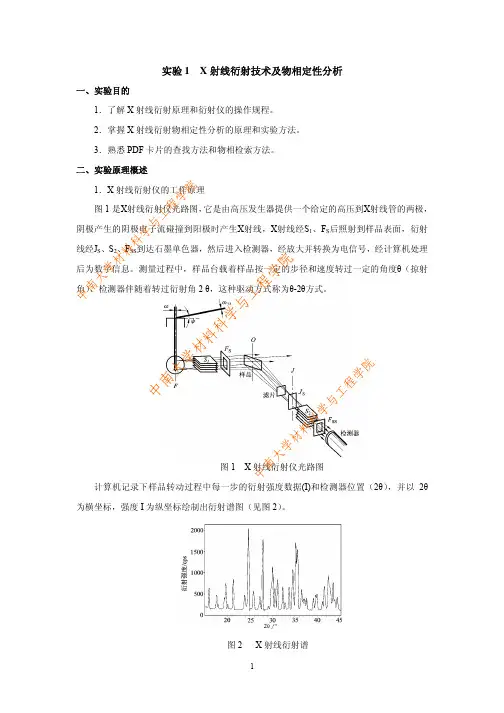 X射线衍射技术及物相定性分析