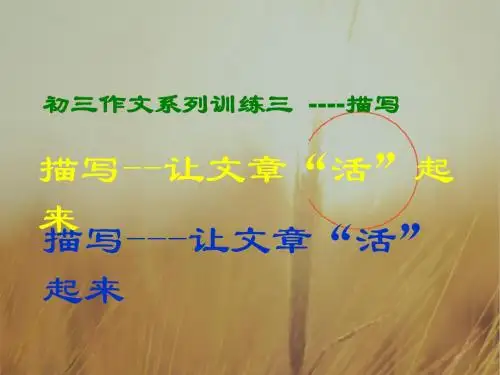中考语文课件-2018年中考语文作文训练指导复习11 最新