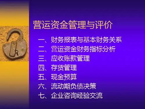 营运资金管理技巧PPT课件