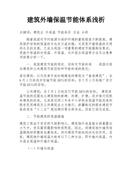 建筑外墙保温节能体系浅析