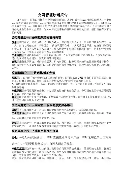 公司管理诊断报告