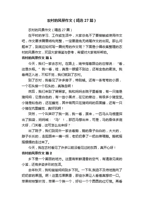 农村的风景作文（精选27篇）