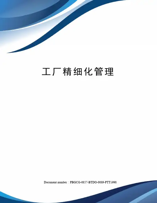 工厂精细化管理 2