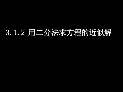 20071102高一数学(3.1.2用二分法求方程的近似解)