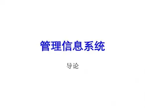 管理信息系统导论