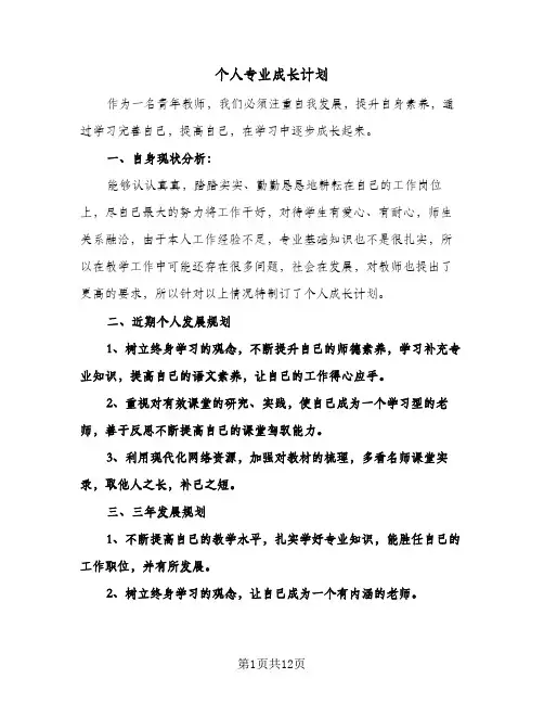 个人专业成长计划（四篇）