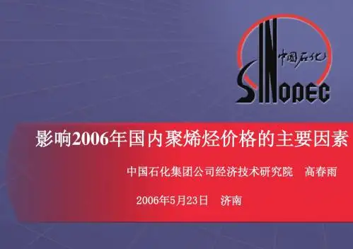 影响2006年聚烯烃价格的因素分析