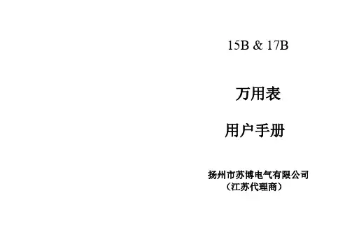 15B & 17B数字万用表