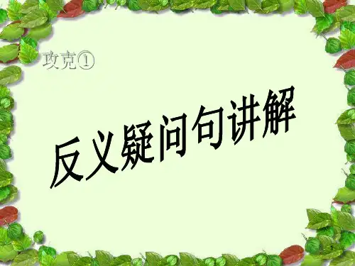 中考英语反义疑问句讲解及习题PPT课件
