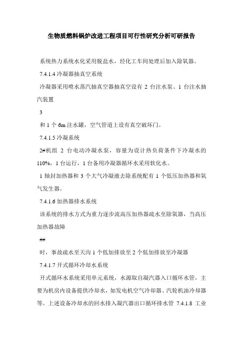 生物质燃料锅炉改进工程项目可行性研究分析可研报告