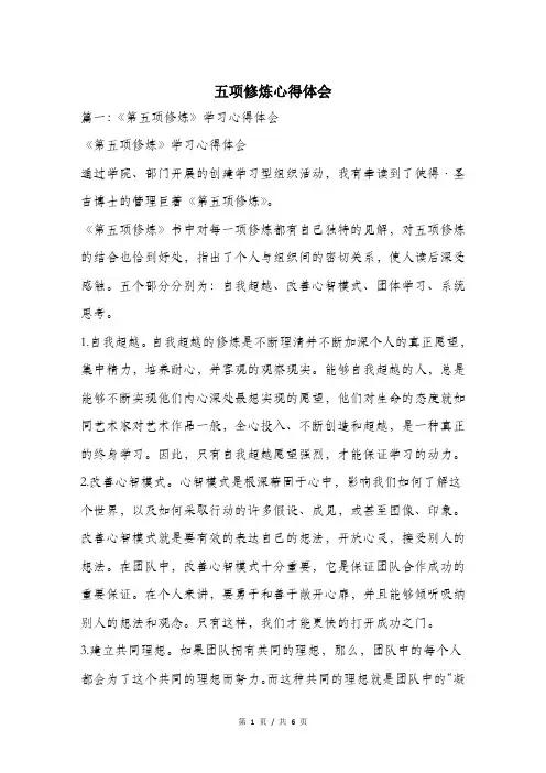 五项修炼心得体会.doc