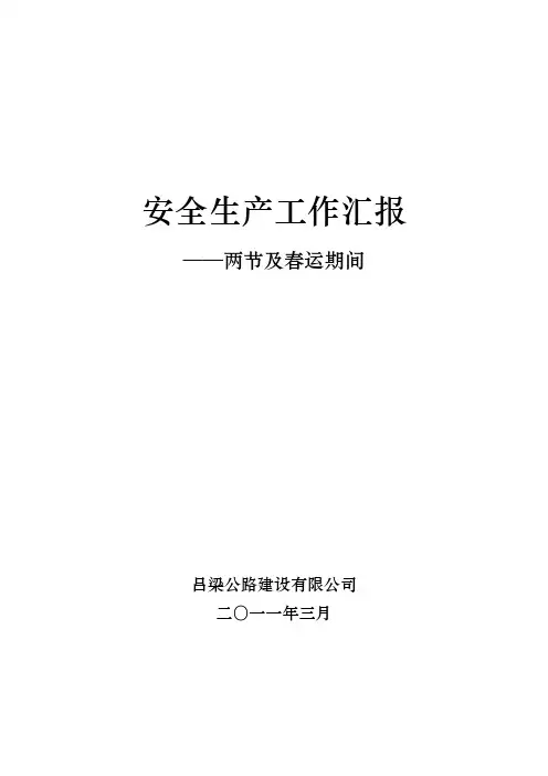 两节及春运期间安全生产工作汇报