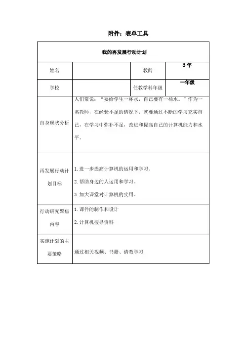 我的再发展行动计划