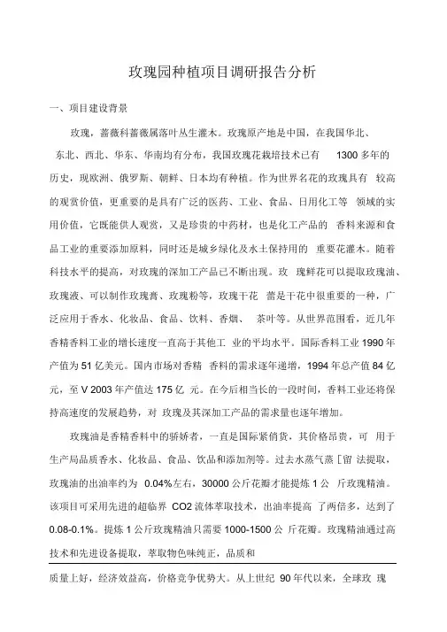 玫瑰园种植项目调研报告分析