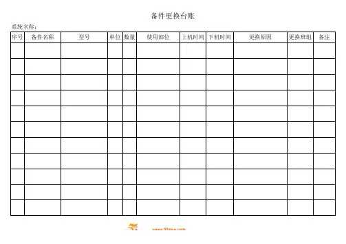备件更换台账