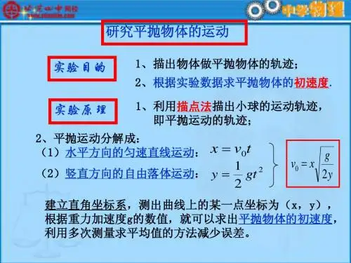 研究平抛运动(实验)