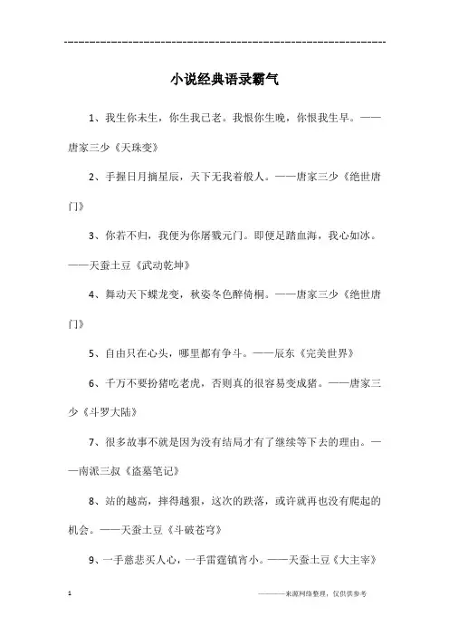 小说经典语录霸气