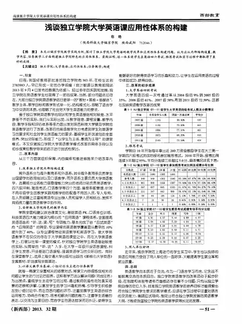 浅谈独立学院大学英语课应用性体系的构建