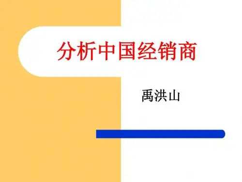 禹洪山《分析中国经销商》