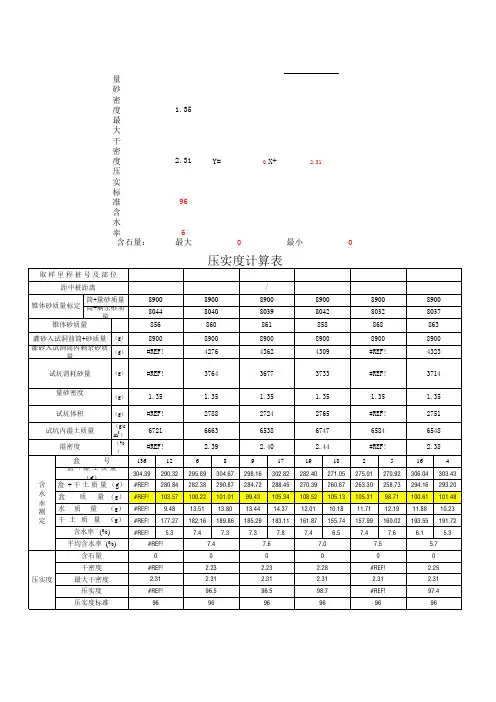 路基压实度计算表