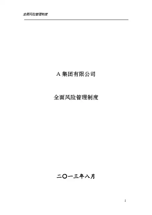 集团有限公司全面风险管理制度
