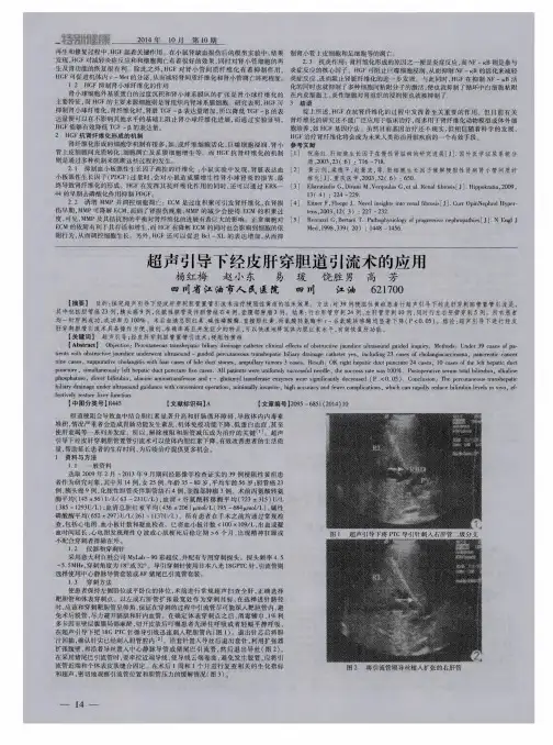 超声引导下经皮肝穿胆道引流术的应用