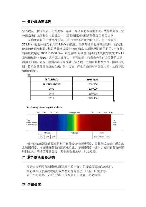 紫外线杀菌分类原理及特点