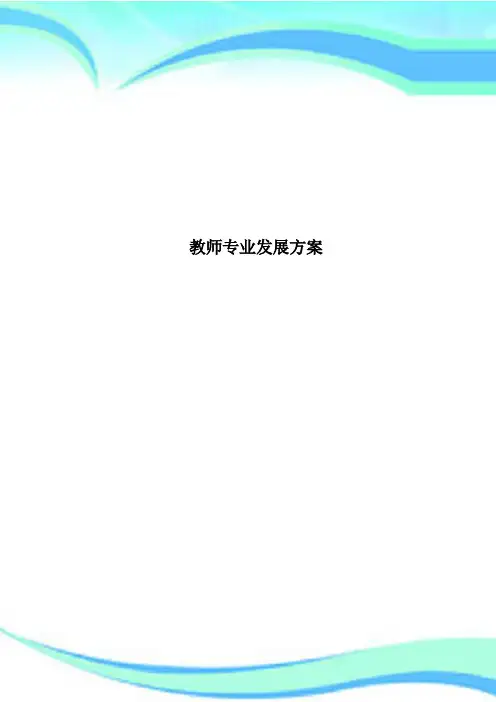 教师专业发展方案