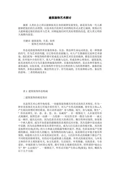 建筑装饰艺术探讨