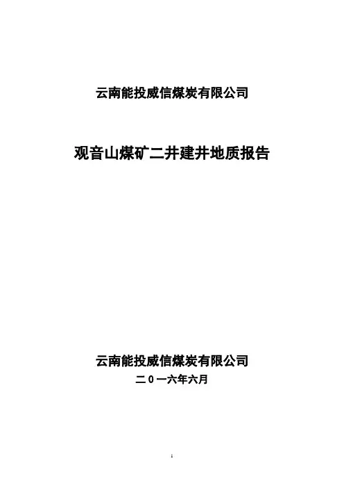 煤矿建井地质报告