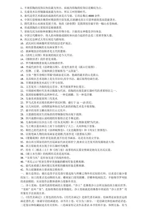 中外美术简史复习重点