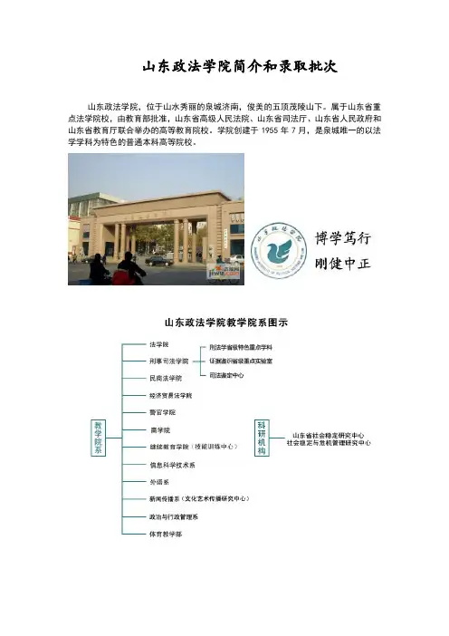 山东政法学院简介和录取批次