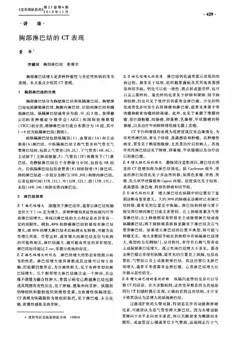 胸部淋巴结的CT表现