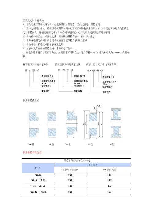 同步带轮的选型和设计要求