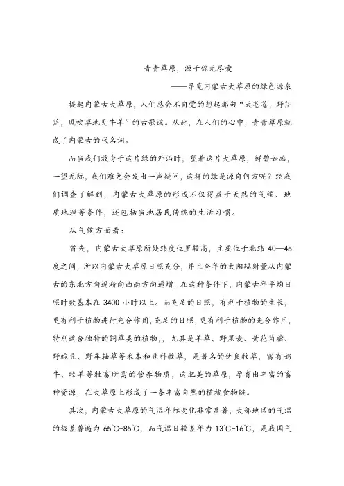 内蒙古的大草原风情